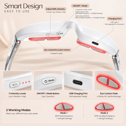 GLOWERA™ Red Light Eye Therapy Mask