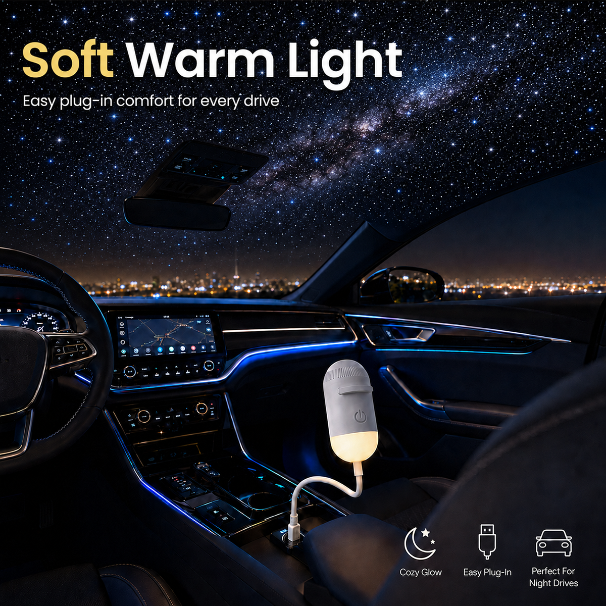 3-in-1 Galaxy Star Projector & USB Night Light