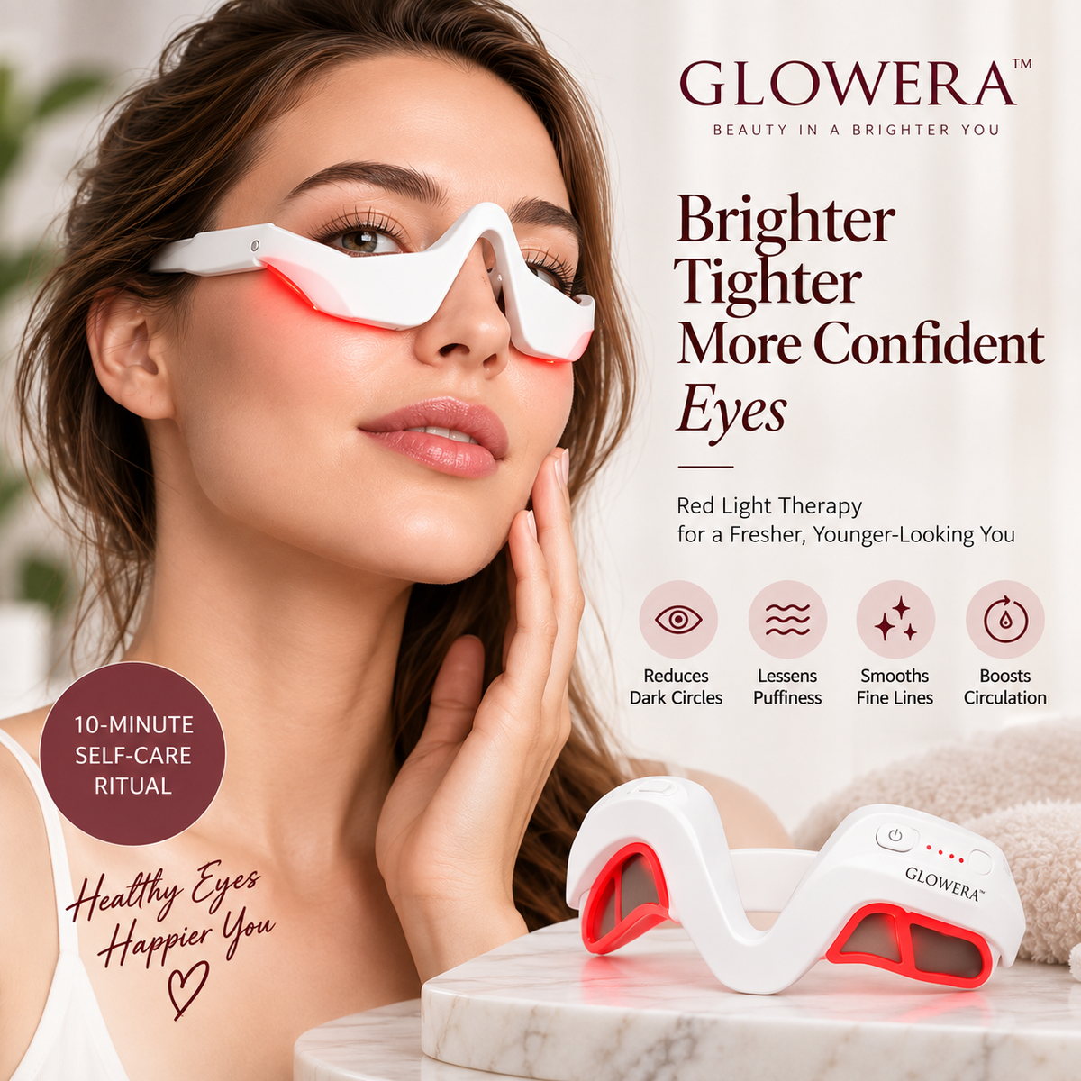 GLOWERA™ Red Light Eye Therapy Mask