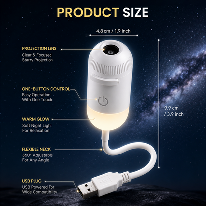 3-in-1 Galaxy Star Projector & USB Night Light