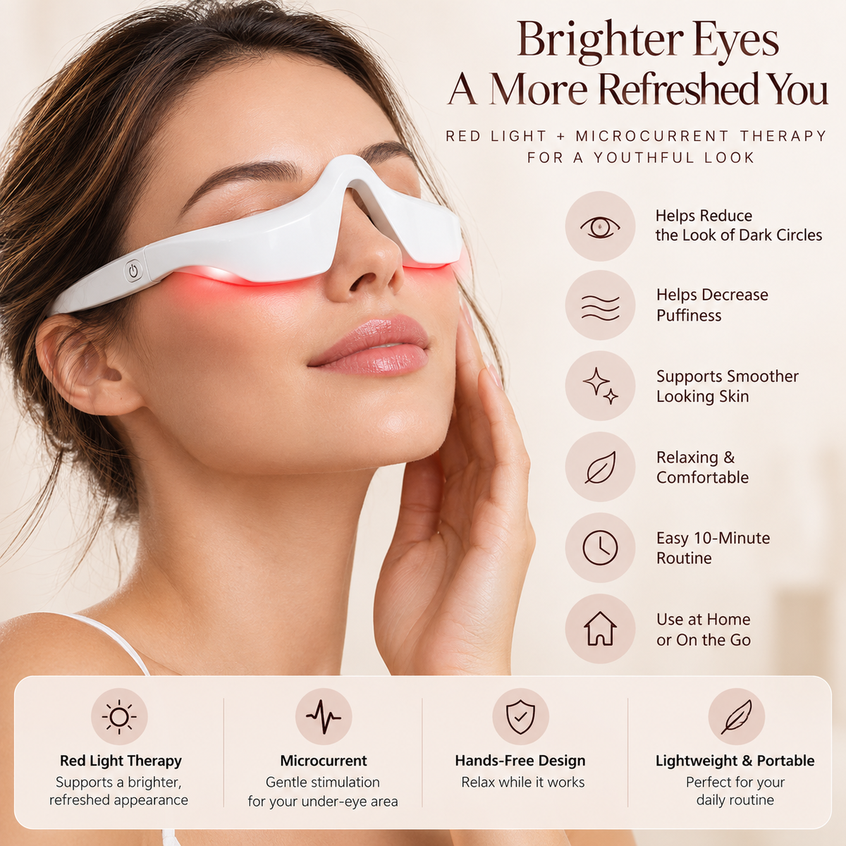 GLOWERA™ Red Light Eye Therapy Mask
