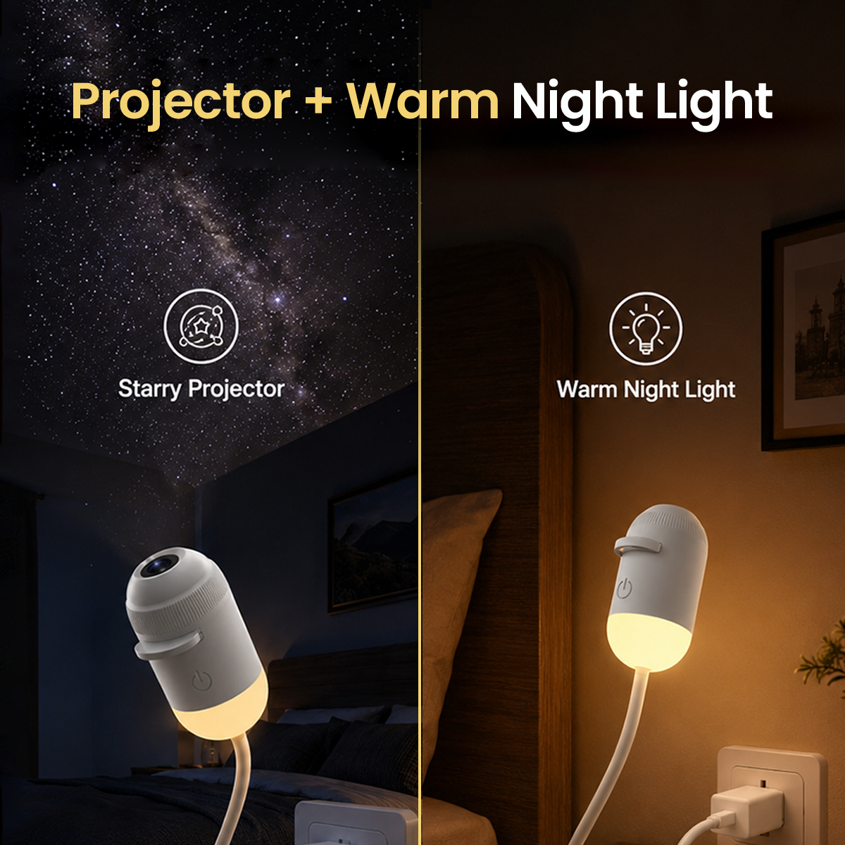 3-in-1 Galaxy Star Projector & USB Night Light