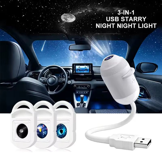 3-in-1 Galaxy Star Projector & USB Night Light