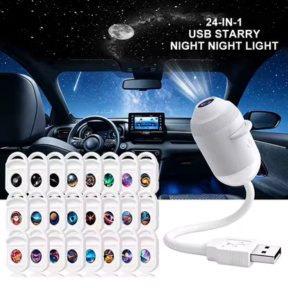 3-in-1 Galaxy Star Projector & USB Night Light