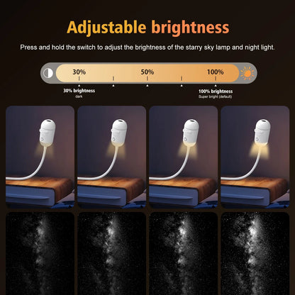 3-in-1 Galaxy Star Projector & USB Night Light